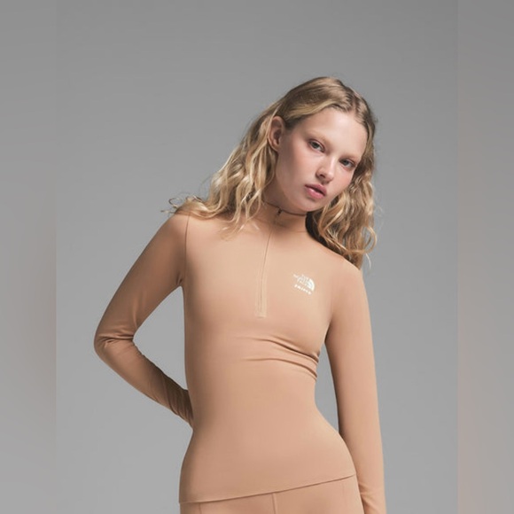 THE NORTH FACE X SKIMS REFINA LONG SLEEVE TOP IN “Ochre” - Picture 2 of 4